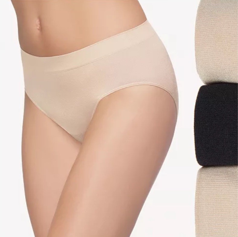 Wacoal B-Smooth Seamless Brief 3-Pack 870175 Nude And Black Small