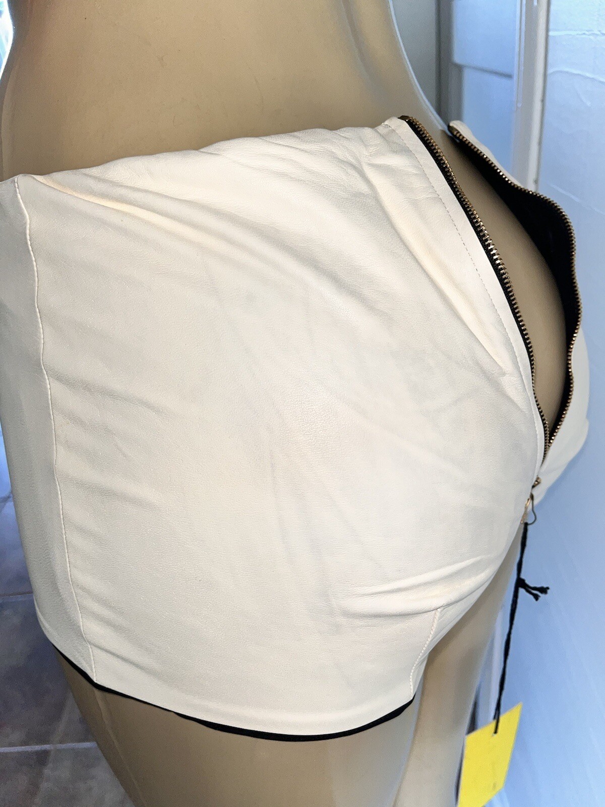 NWT NWD Noe Undergarments Edward Soft Leather Shortie In Cream Ivory Sz 2 /Small
