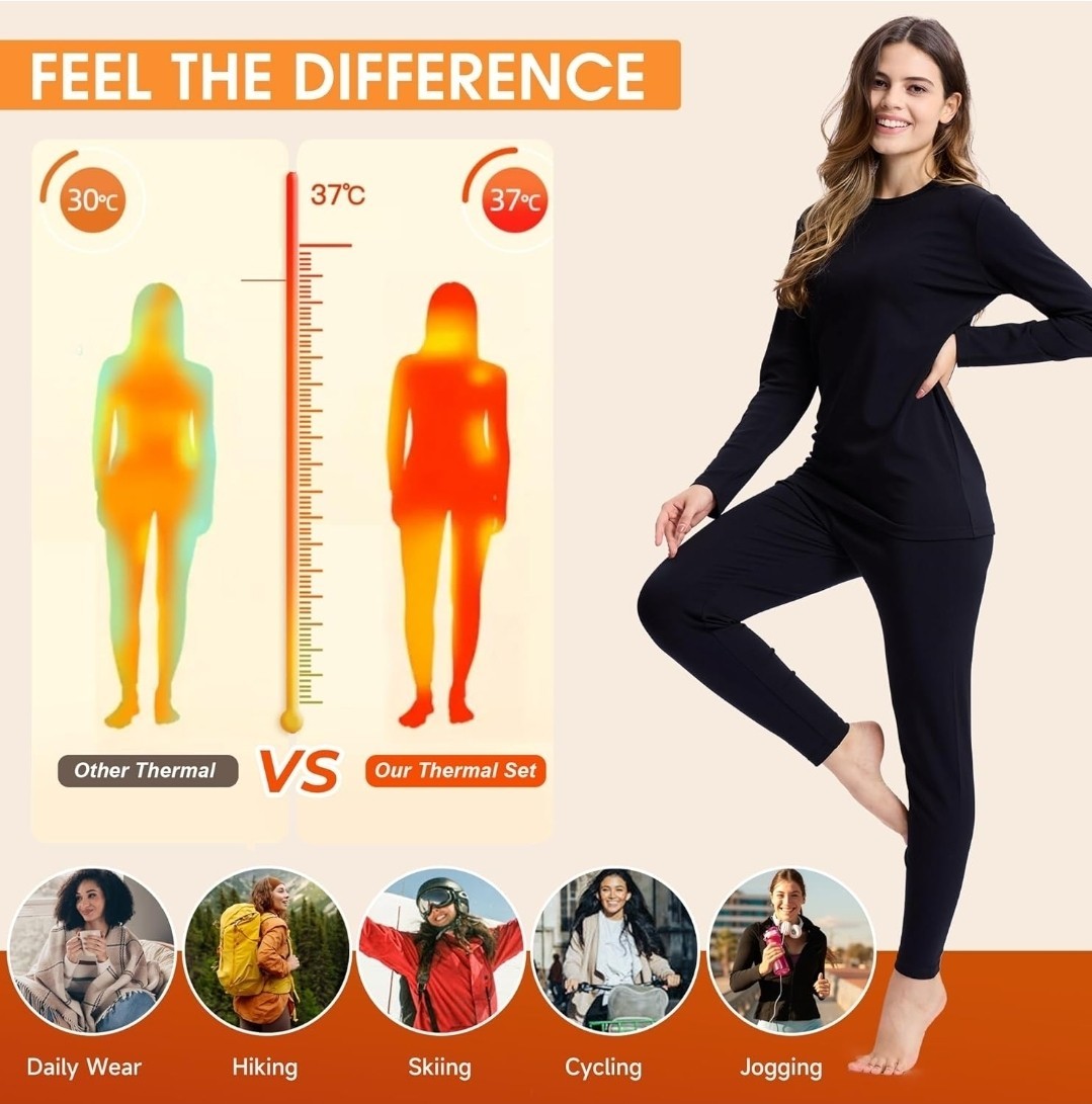 BAMBOO COOL Women’s Plain Thermal Underwear Talla XXL