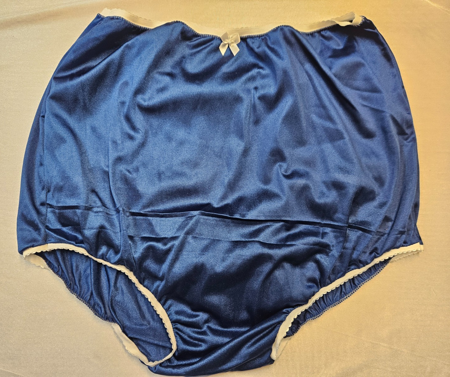 NAVY BLUE Nylon Tricot NO LACE Bubble Bloomer & PANTY 2 LAYER 27-42 **