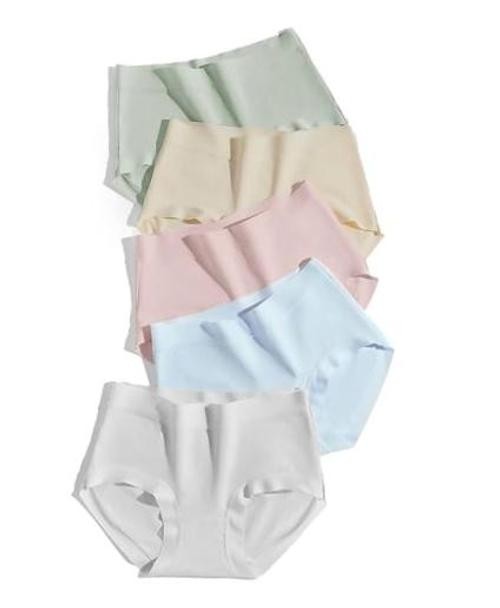 Women Underwear Pack Cotton Full Coverage Large Green+nude+pink+blue+light Grey