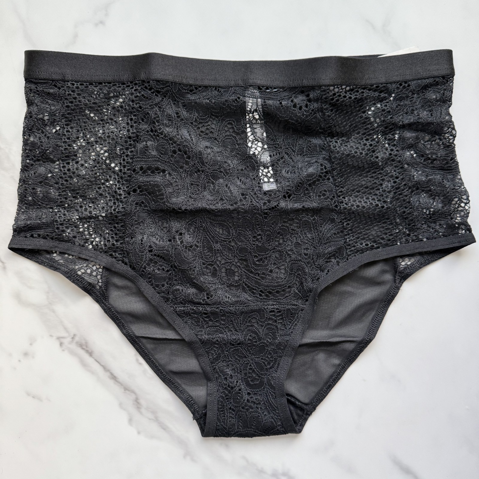 Soma Mixed Media High-Waist Brief Panty Black Size S/M/L/XL