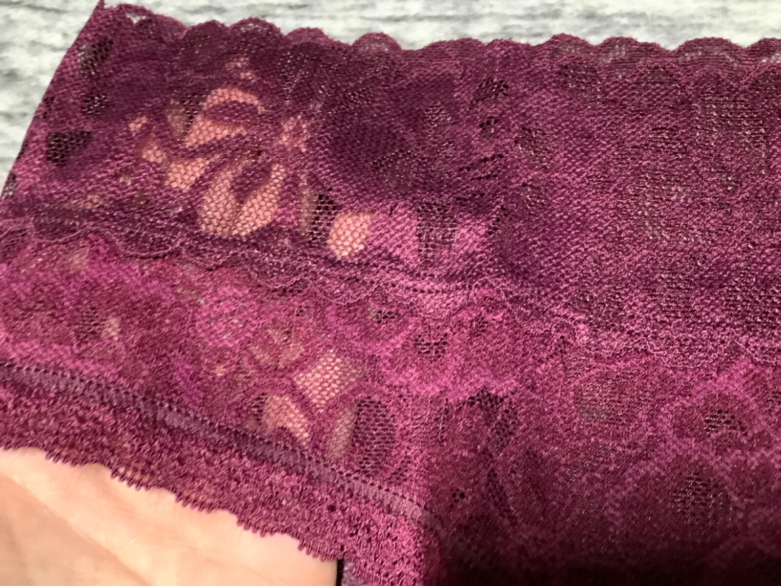 Victoria’s Secret Floral Lace Hiphugger Hipster Panties Kir Burgundy Maroon L