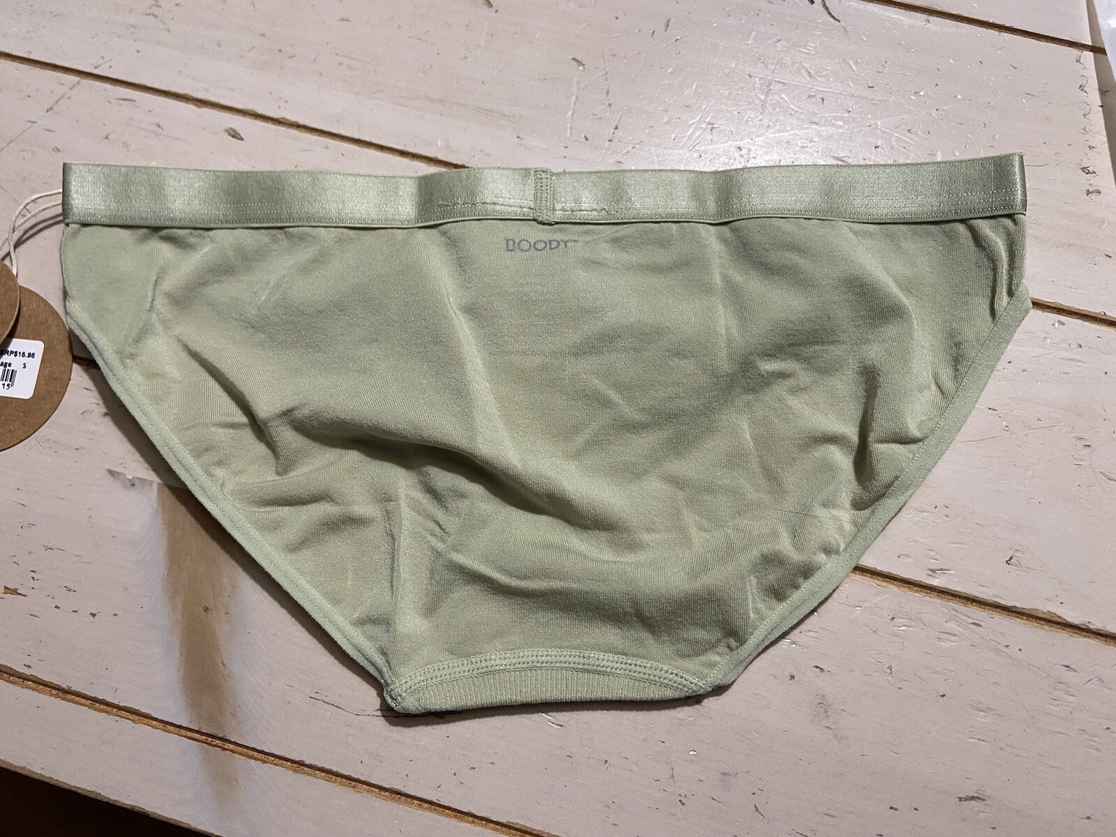 NWT Boody Womens Lyolyte Hipster Bikini Bottom Underwear Vegan Sage Small