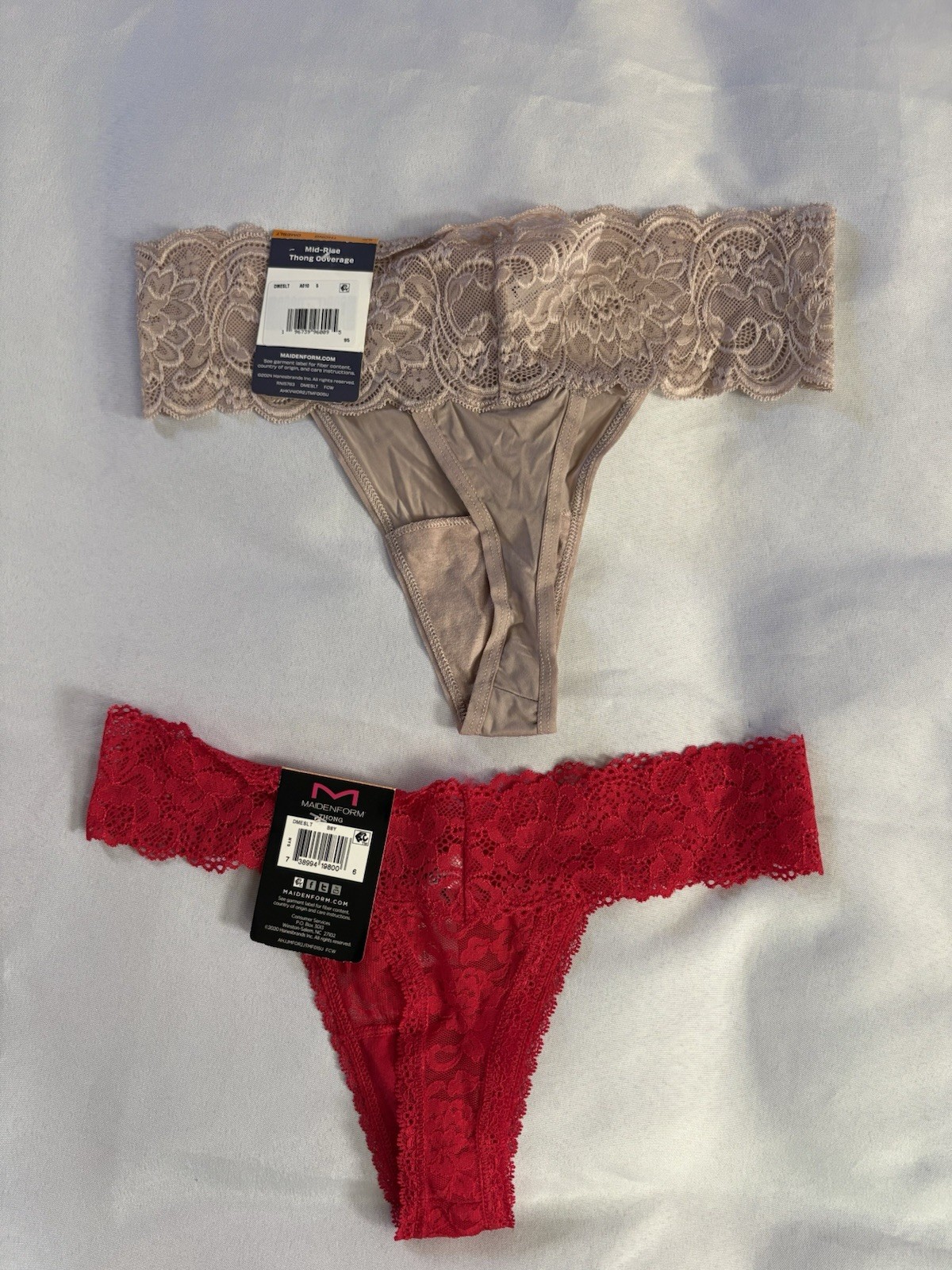 NEW Maidenform Luxurious Lace Thong Women’s Small DMESLT 2 Pair Maidenform Thong