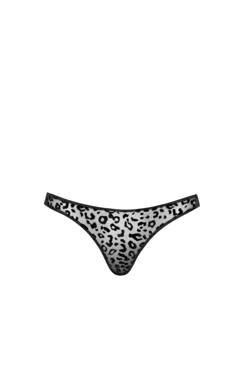 Women Leopard Print Flock Thong