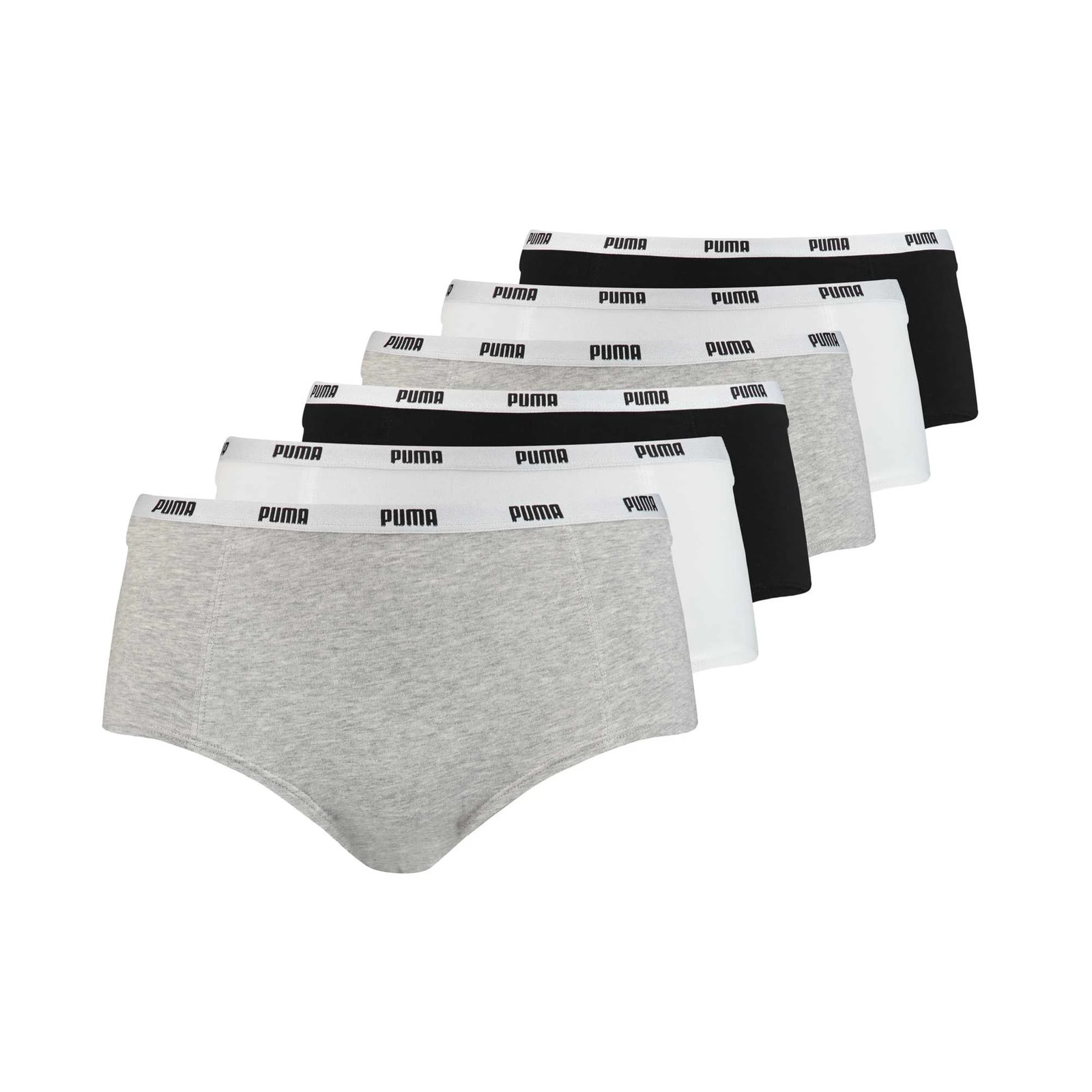 PUMA Women’s Mini Shorts, 6 Pack – Soft Cotton Stretch, ECOM