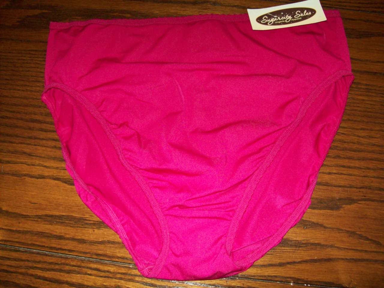 NWT CABERNET HI-CUT PANTIES NYLON SPANDEX 1010 CRANBERRY 9 / XXL