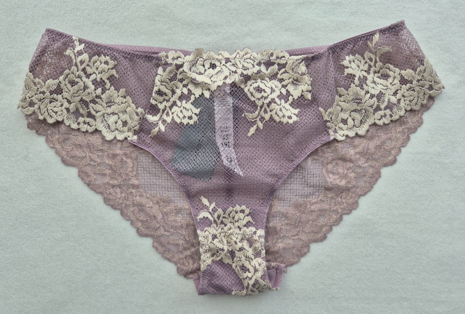 NEW Intimissimi Pretty Flowers Tulle & Lace Briefs Dusty Lily & Ivory Size S