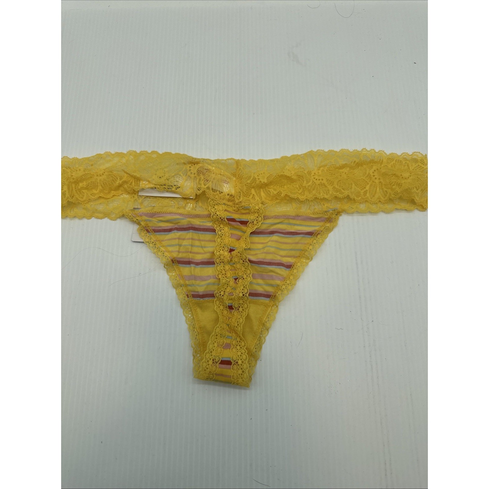 NOBO No Boundaries XXL(19) Set Of 3 Thong Panties Lace, Pink/orange Purple Yello