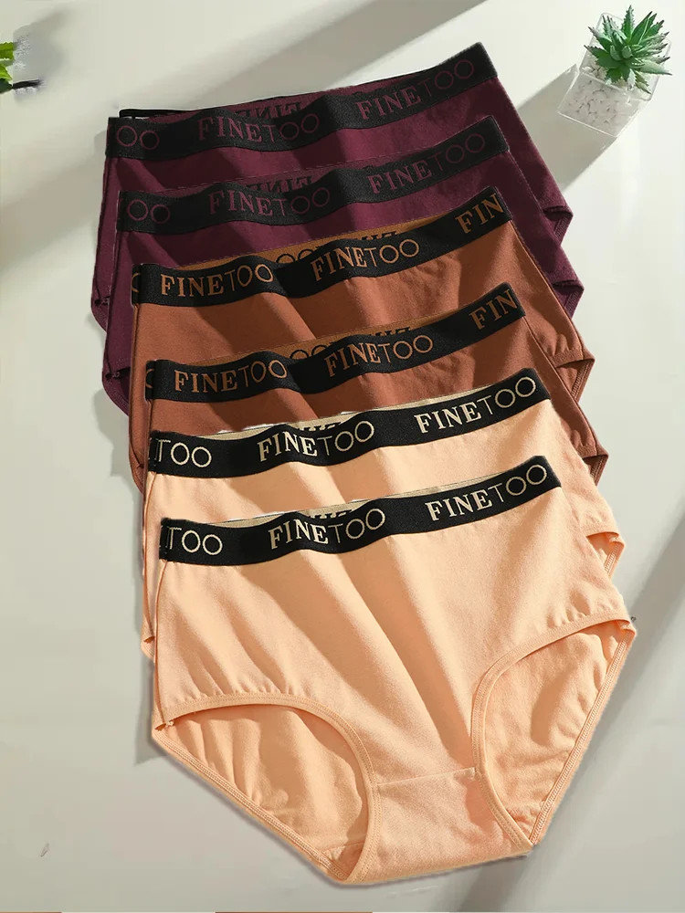 Premium 6PCS Women Seamless Cotton Briefs Low Waist Soft Panties S-2XL