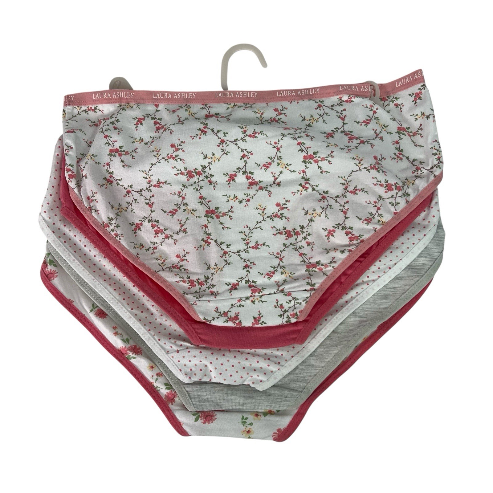 Laura Ashley Women’s Panties Sz Large Pkg/5 Hipsters Multi Colors Tagless