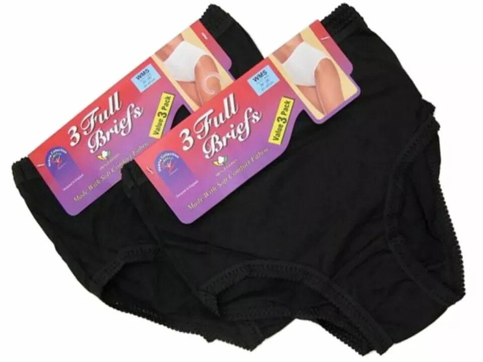 3-6 Pack Ladies Full Mama Briefs 100% Cotton Knickers Underwear Multi Sizes