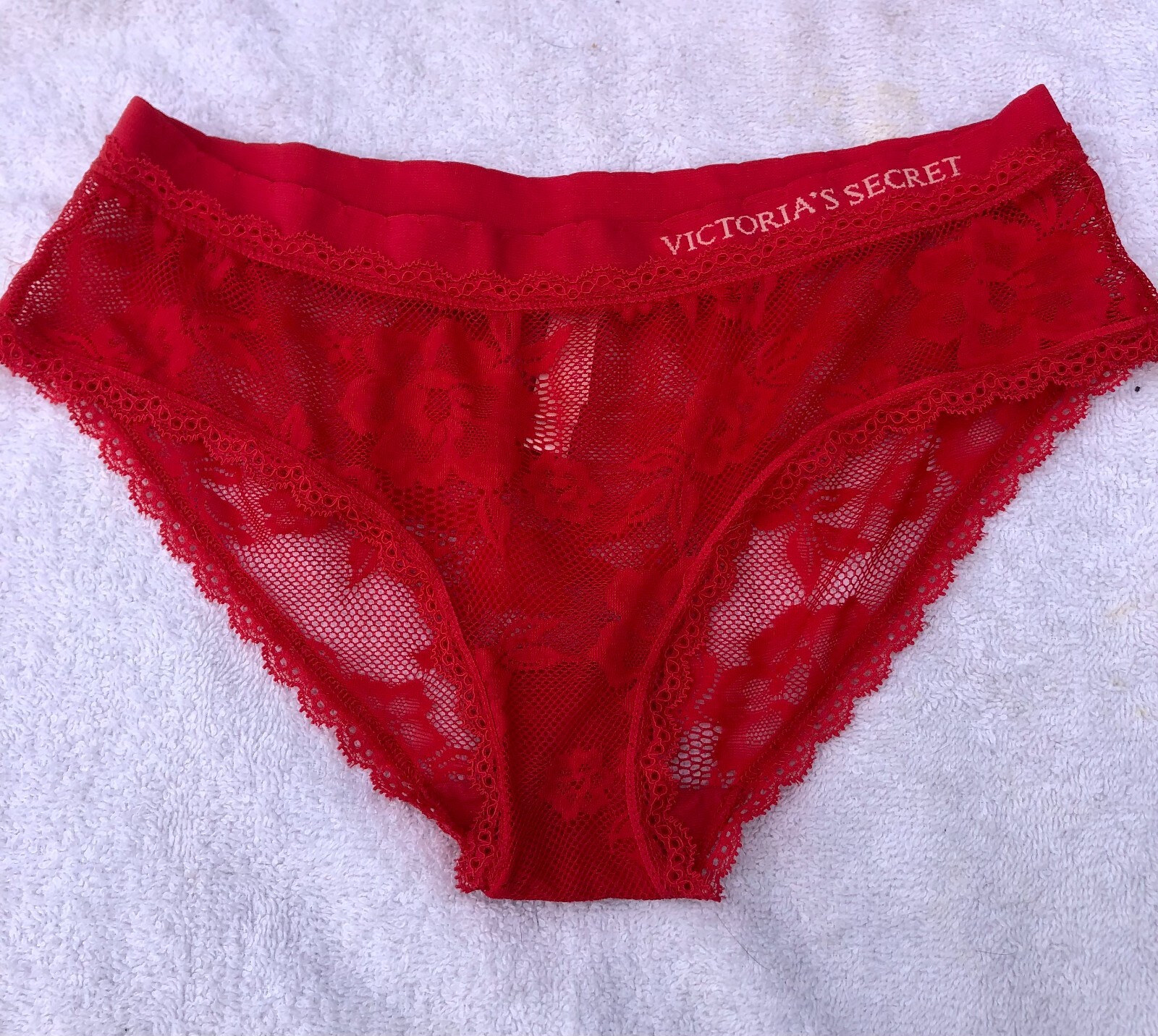 Victoria’s Secret Fishnet Floral Lace Hiphugger Culotte Classique Panties Size S