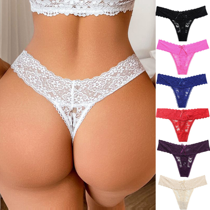7 Pack Lot Ladies Womens Sexy Panties Thongs G string Lace Underwear Intimates