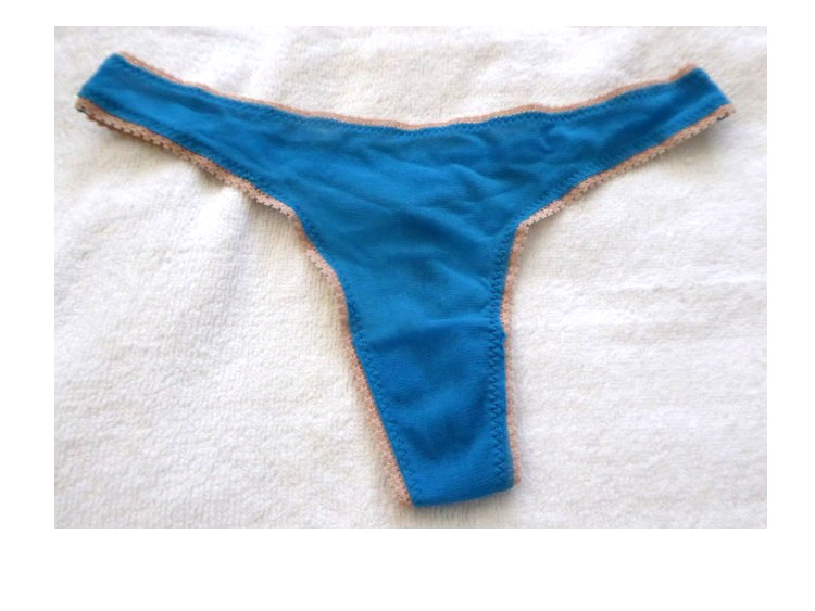 NWT ON GOSSAMER Women’s S/M Blue Mesh Thong Hip-G Underwear panties