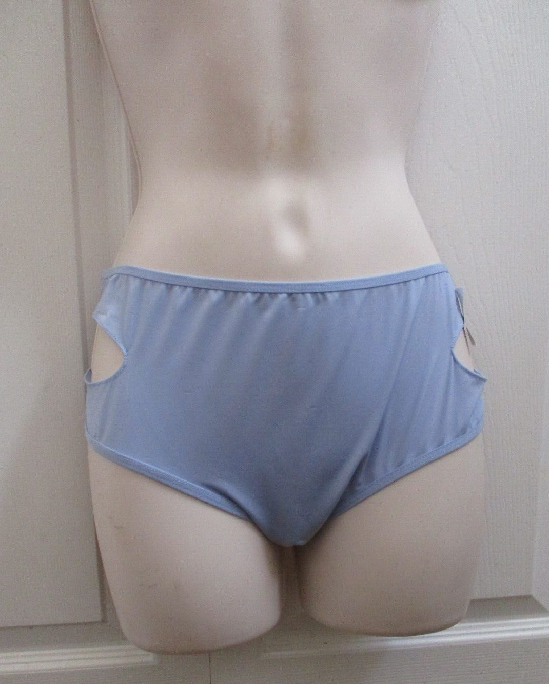 Women’s Unique 1X Panties Light Blue Bikini Style Cut Out Hip Keyholes NWT