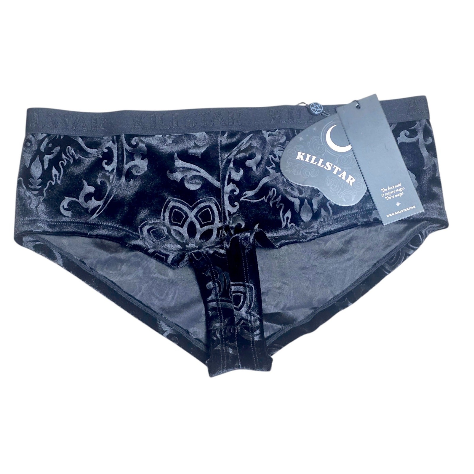 Killstar Moody Velvet Panty Small Black Gothic Baroque NWT