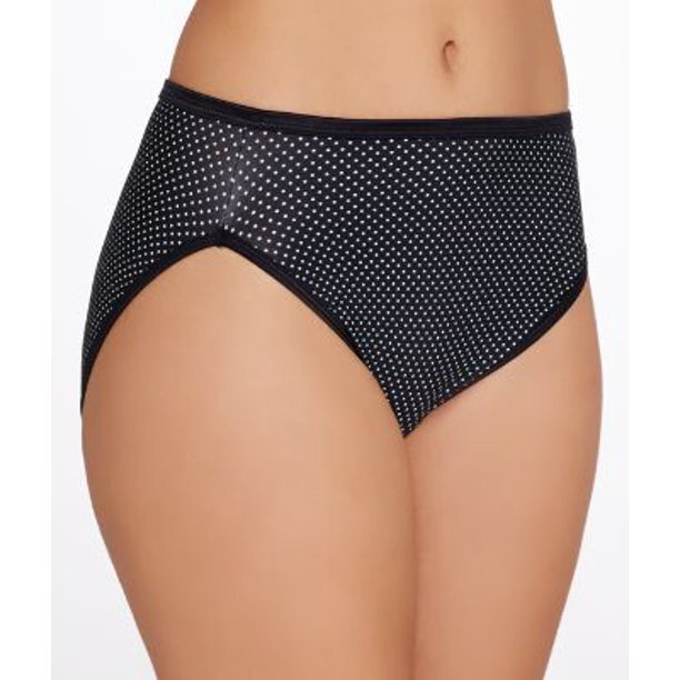 4 pair VANITY FAIR ILLUMINATION 13108 Hi-cut Brief Panty Premier Dot Sz- 8 / XL