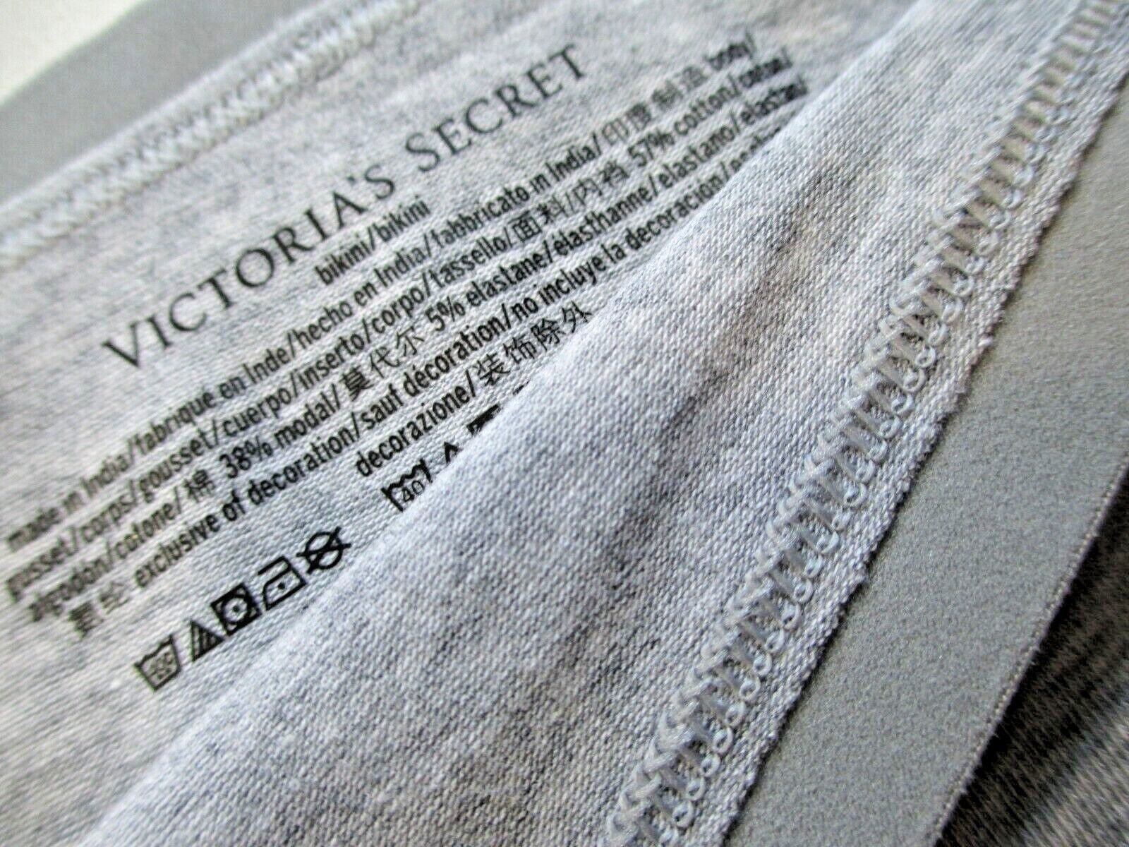 VICTORIA’S SECRET Cotton Bikini Panty VS Heather Gray S M XL 2XL FREE SHIP 4+