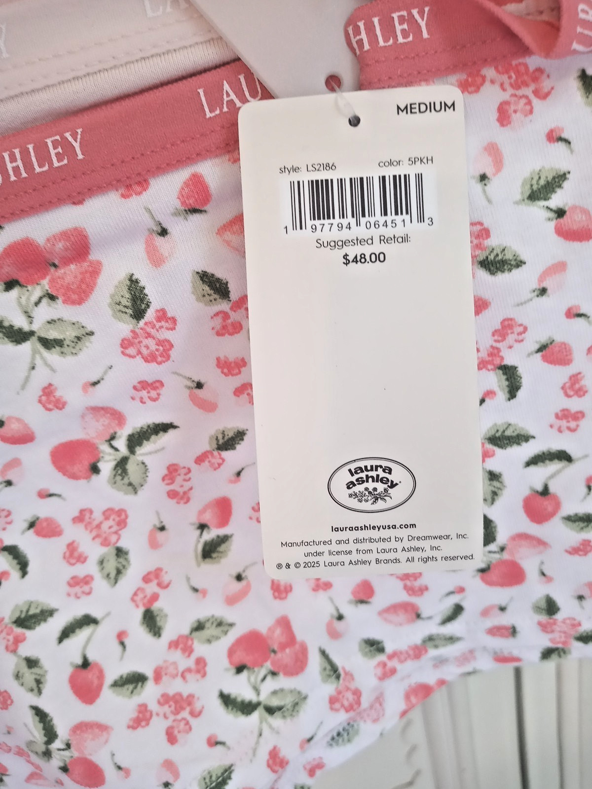 Laura Ashley 5 pack Cotton Womens Boyshorts Panties Size Med, Large NWT