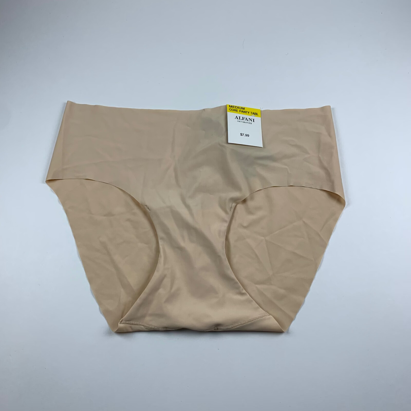 ALFANI Women’s Nylon Stretch Laser Cut Hipster Beige Underwear Panty Size M