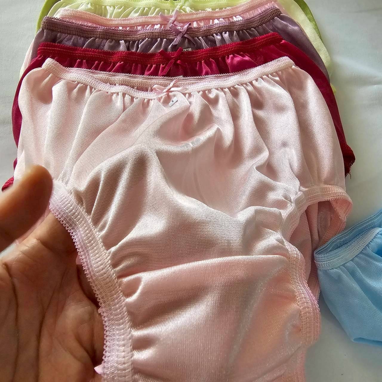 6 Underwear Women Nylon Panties Silky Light Soft Briefs High Waist 24″-28″Size S