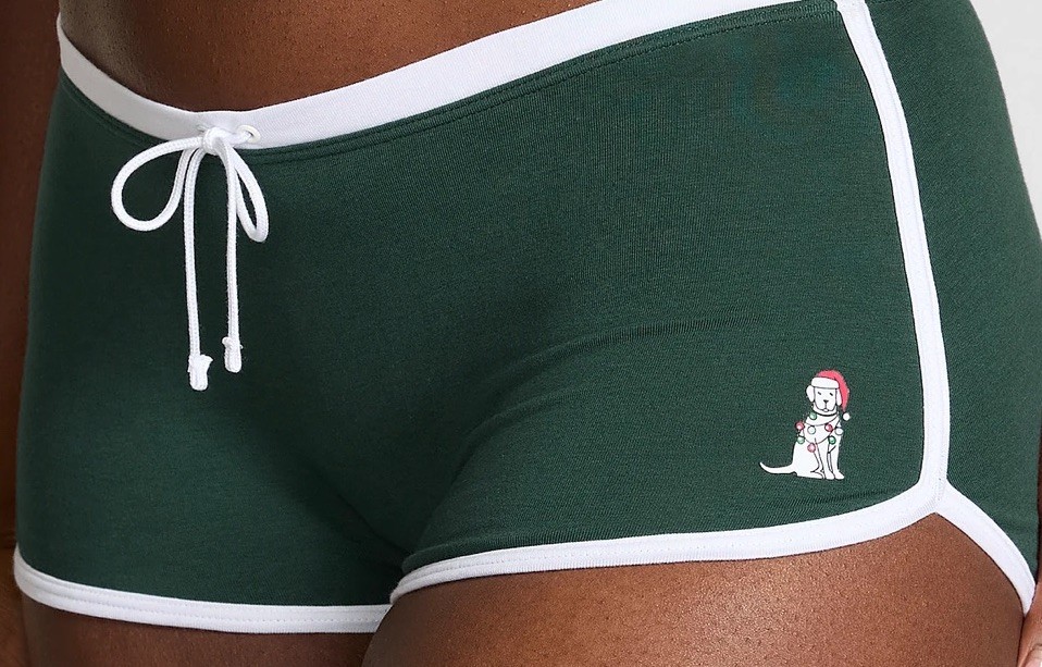 Victoria Secret PINK COTTON DORM BOYSHORT PANTY XL Dark Green