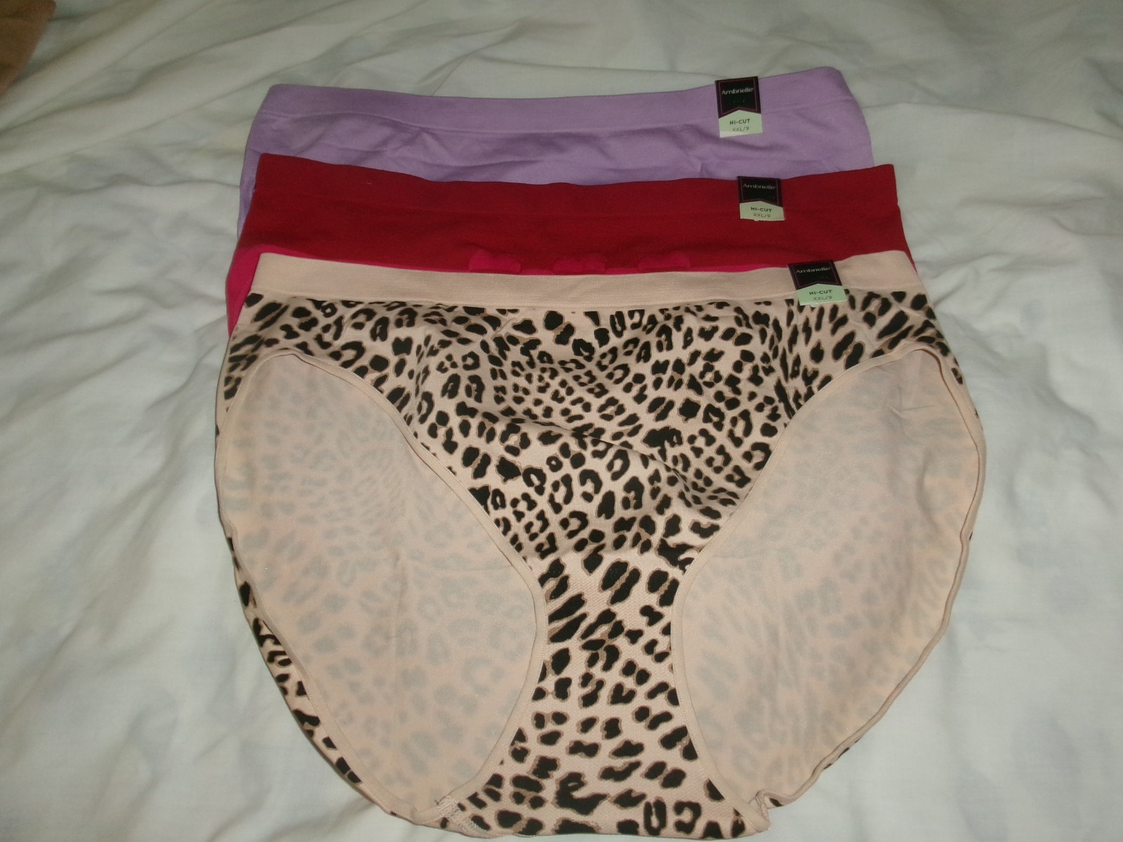 NWT~ 3 Pair Ambrielle Women’s Hi Cut Brief Panties Sz XXL 9