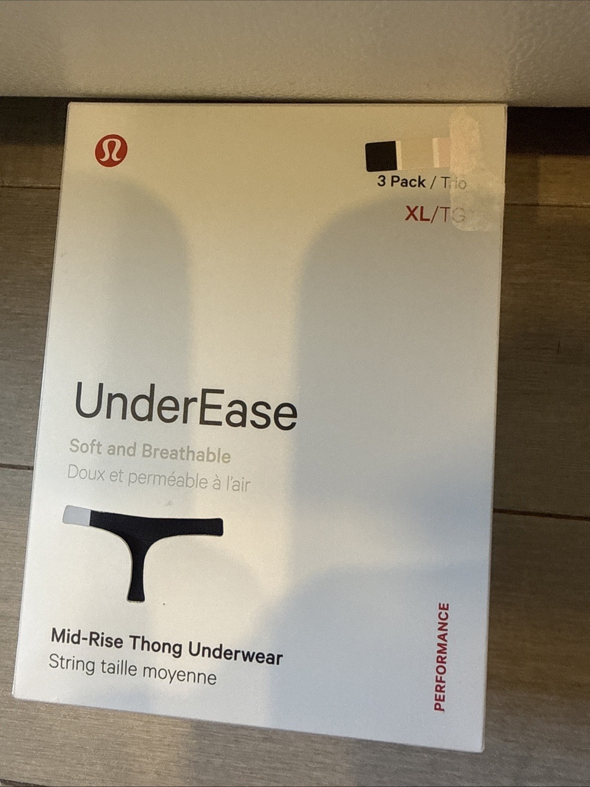 Lululemon UnderEase High Rise Thong Underwear XL 3 Pack In BLK/PCLY/SCTL