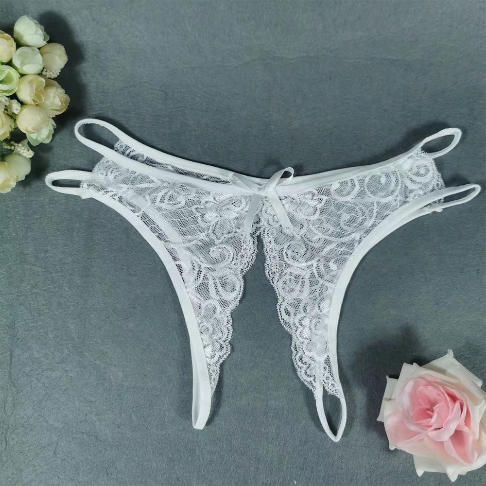 Briefs 1*Panties Multiple Colour One Size Open Crotch See-through Sheer