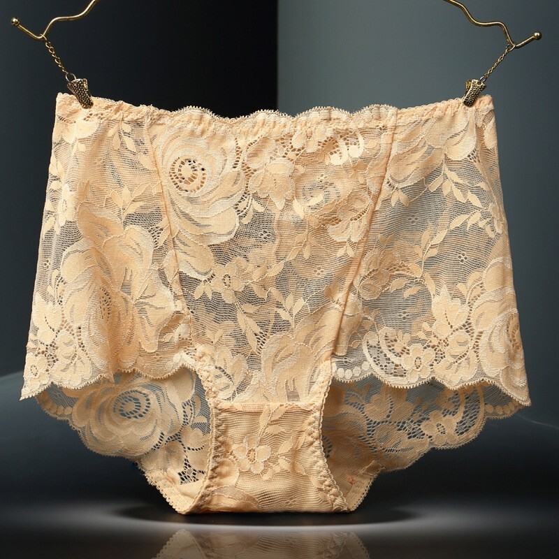 Women’s High Waist Lace Rose Panties – Sexy & Comfortable Briefs (Sizes L-4XL)