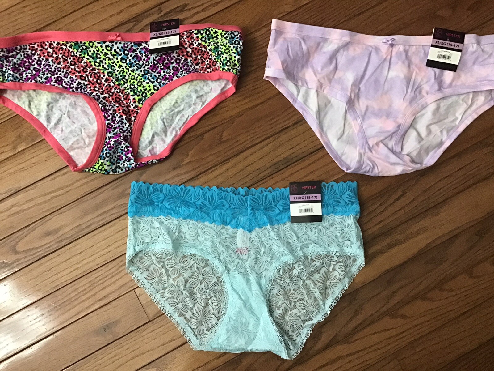 NWT NOBO No Boundaries Hipster Panties Size XL (LOT OF 3 Hipsters) (J1-5)