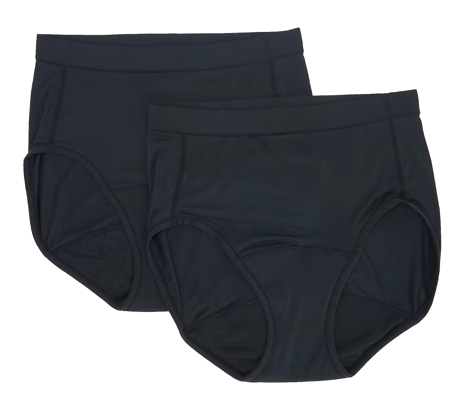 Breezies~Set of 2~Leak Proof Hi-Cut Briefs~Small~Black~A508656 11202