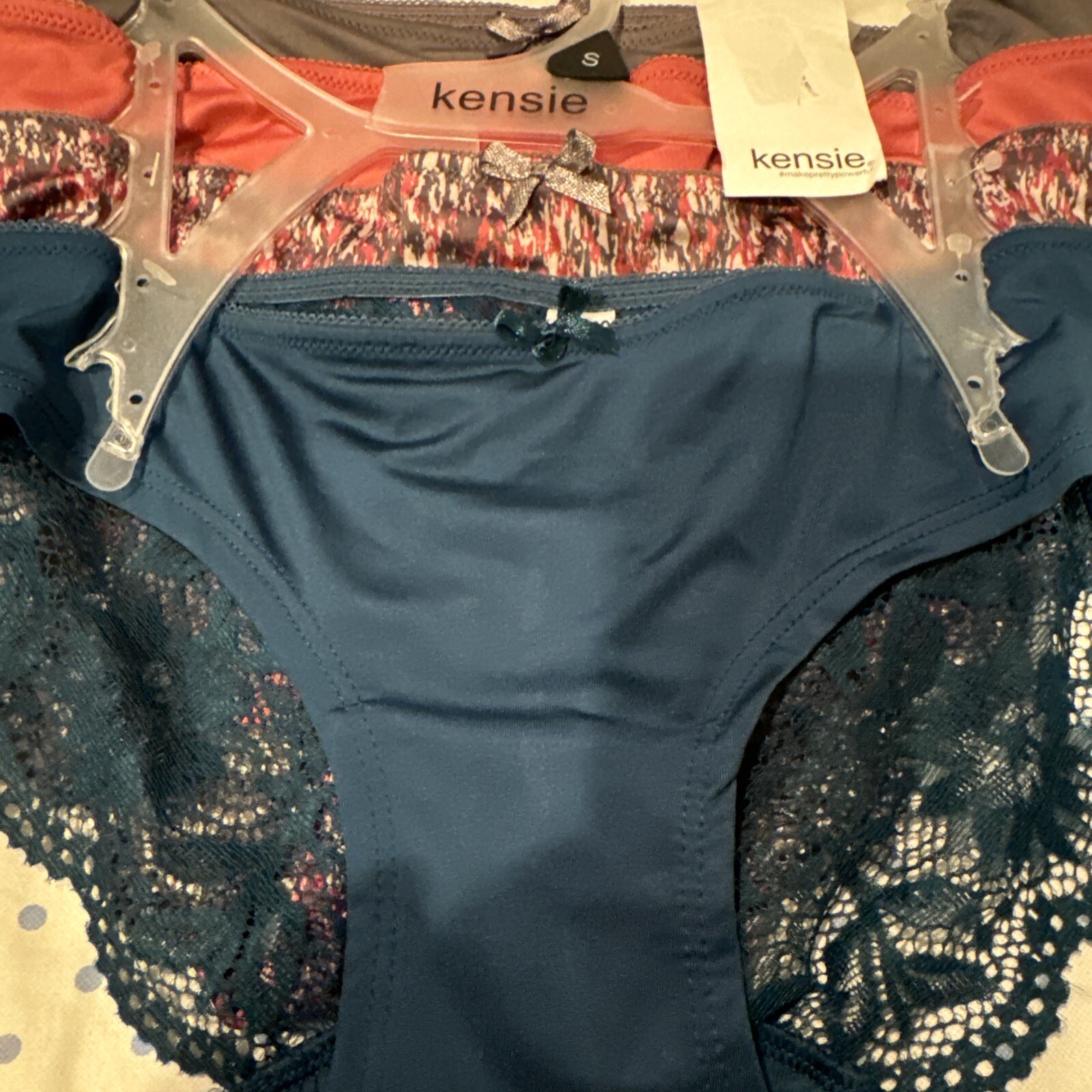 Kensie Lingerie Bikini Panties Underwear Small 5 Pack Lace Floral