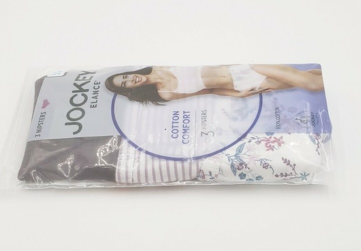 Jockey 3-Pack Elance Hipster Panties Size 5/S Cotton Comfort New 100% Cotton