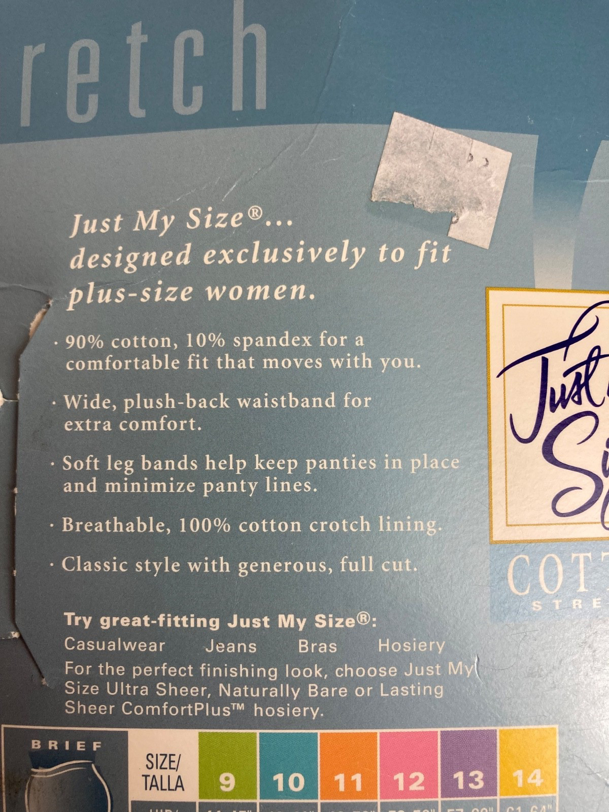 Just My Size Cotton Stretch Briefs Style 6105AWH Size 13 – White – NOS