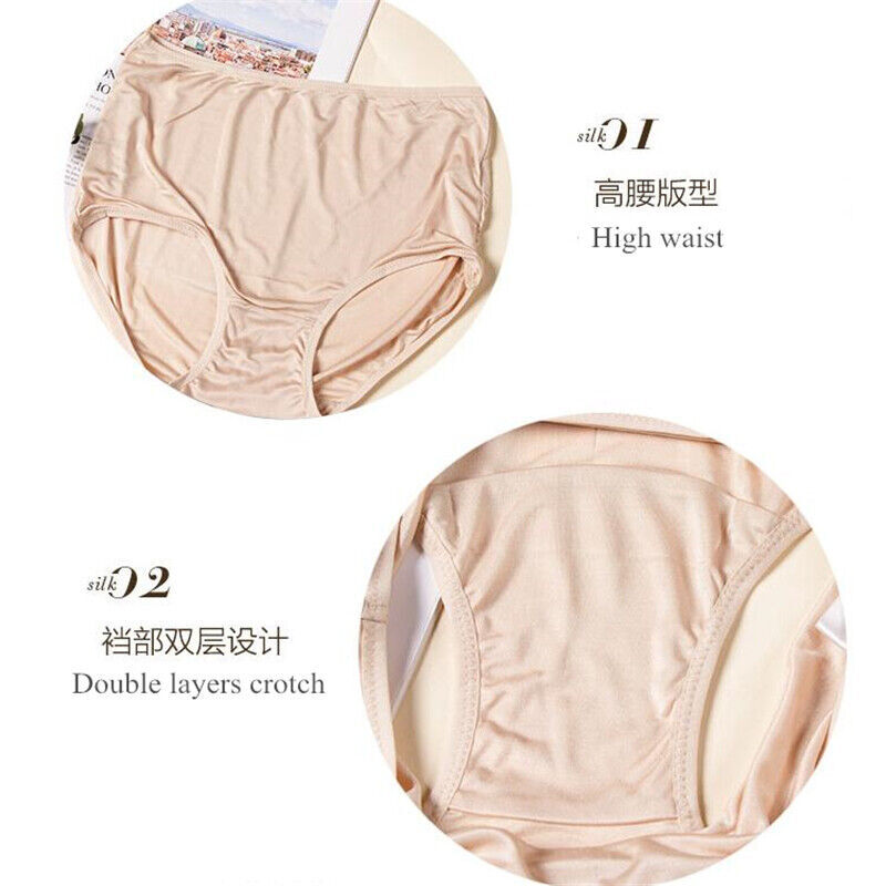 3pcs/lot Mulberry Silk Underwear Women’s Briefs Plus Size Real Silk Lady Panties