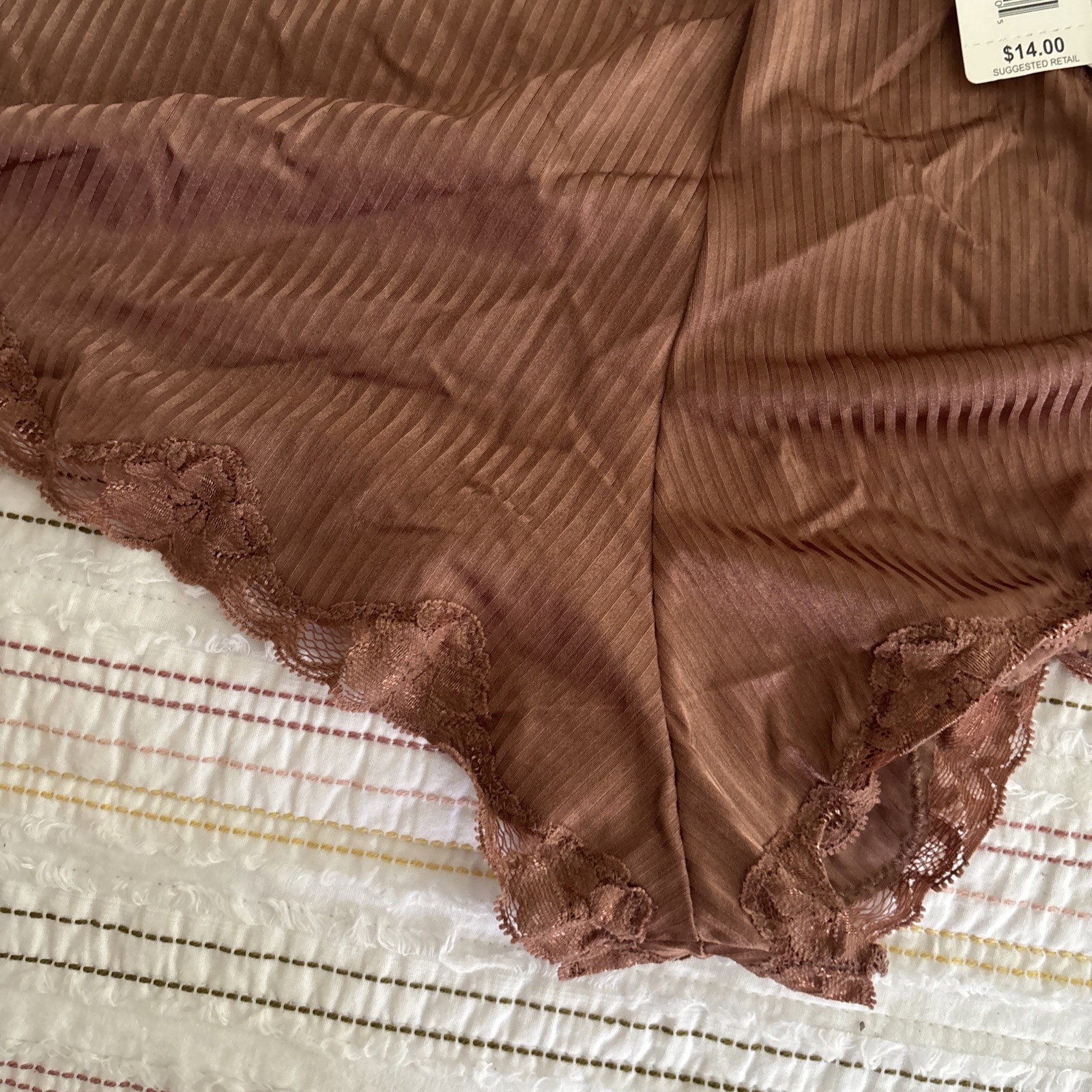 VTG NWT Delta Burke Womens Lace Hipster Panties Brown Size 10 3X
