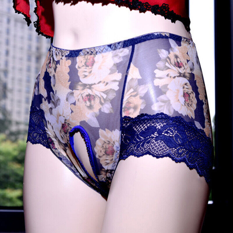 Womens Open Crotch Lace Panties Ladies Knickers Sexy Crotchless Briefs Underwear