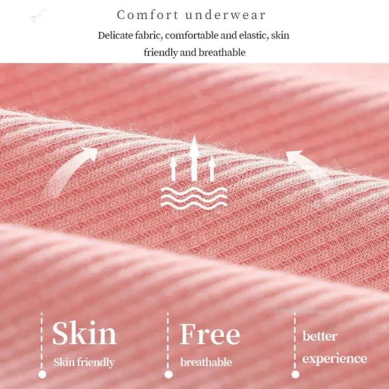 High Waist Cotton Panties Briefs Solid Breathable Soft Comfort Women Wear