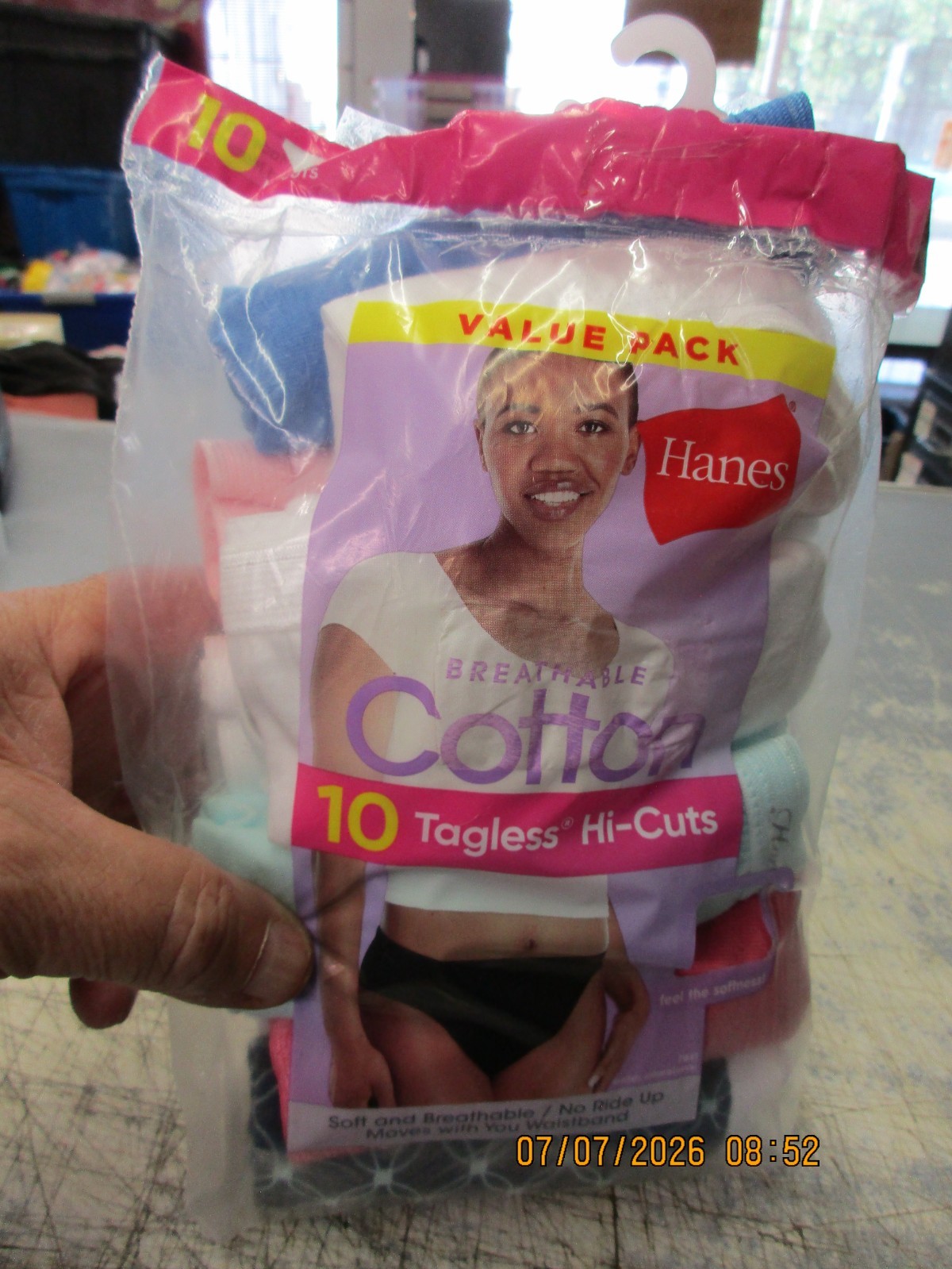 Hanes Breathable Cotton Hi-Cut Briefs Womens 6/M Tagless 10 Pack Multicolor