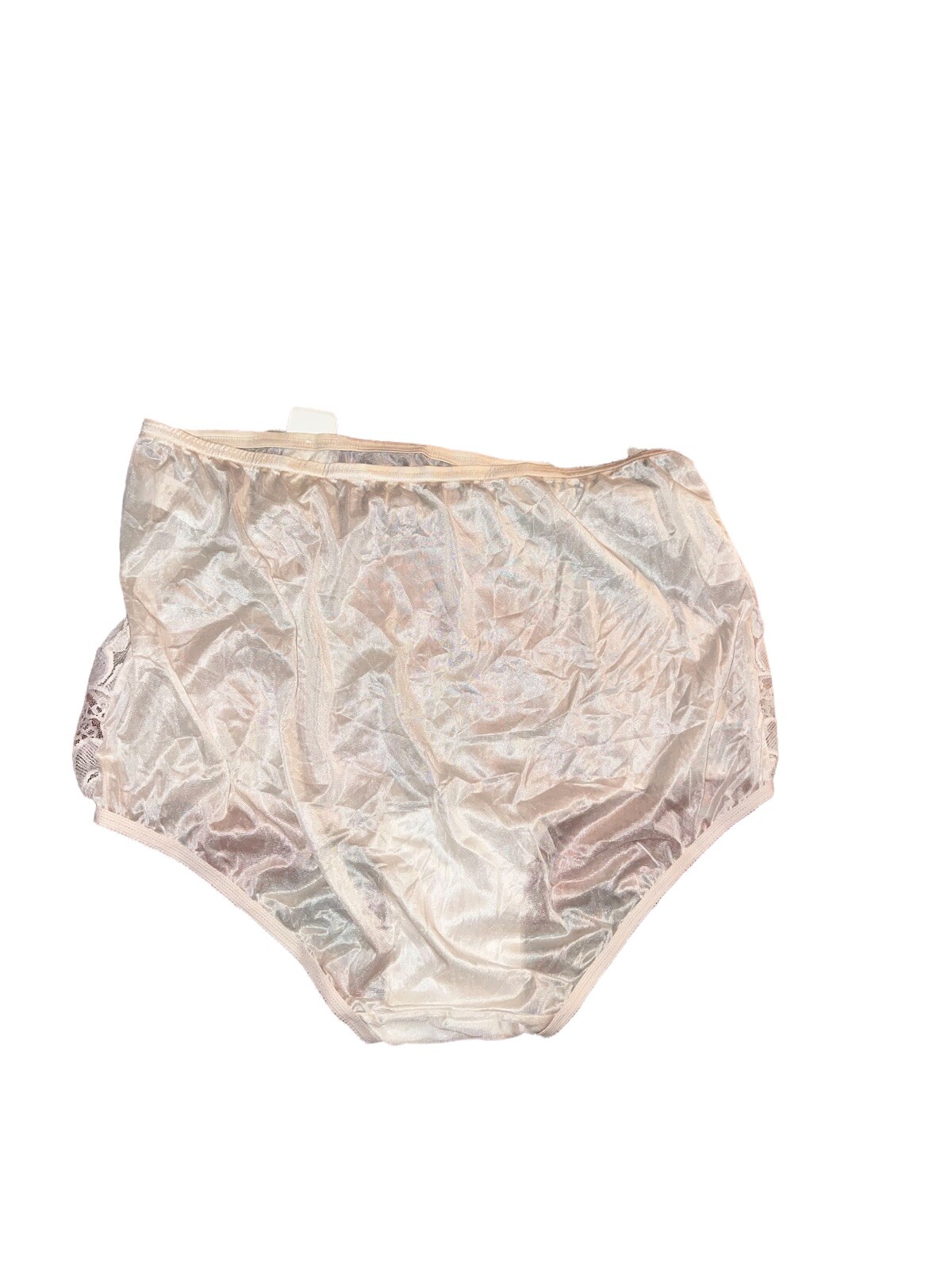 New VINTAGE CABERNET SATINY Beige Lace Second Skin Satin PANTY 8 XL SISSY GRANNY