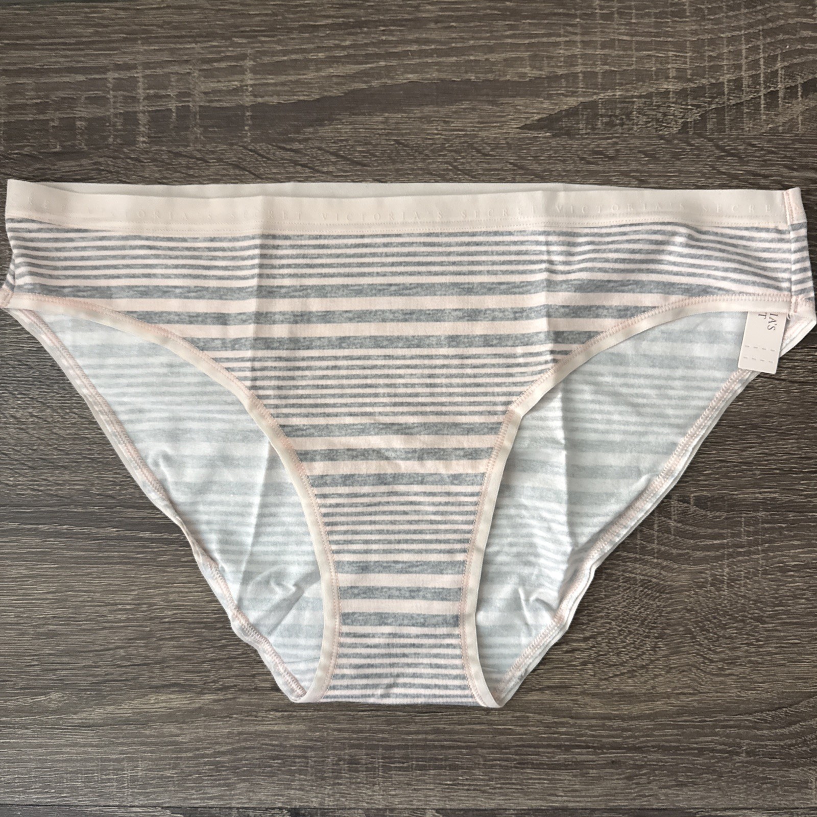 Victoria’s Secret Large Pink Stripe Cotton Bikini Panties