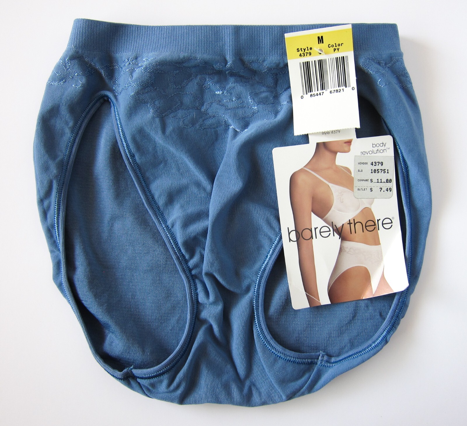 NEW Barely There VTG Y2K 00s Soft Stretch High Cut Brief Panty Sz MEDIUM