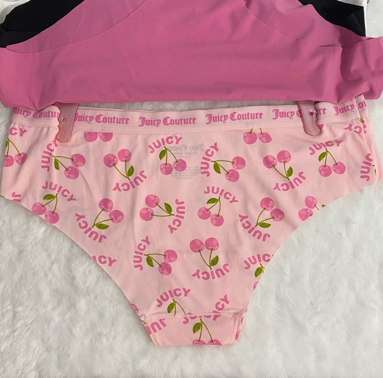 Juicy Couture Bikini Brief Pink, Black, White, Gray Logo 5 Panties Set Size L