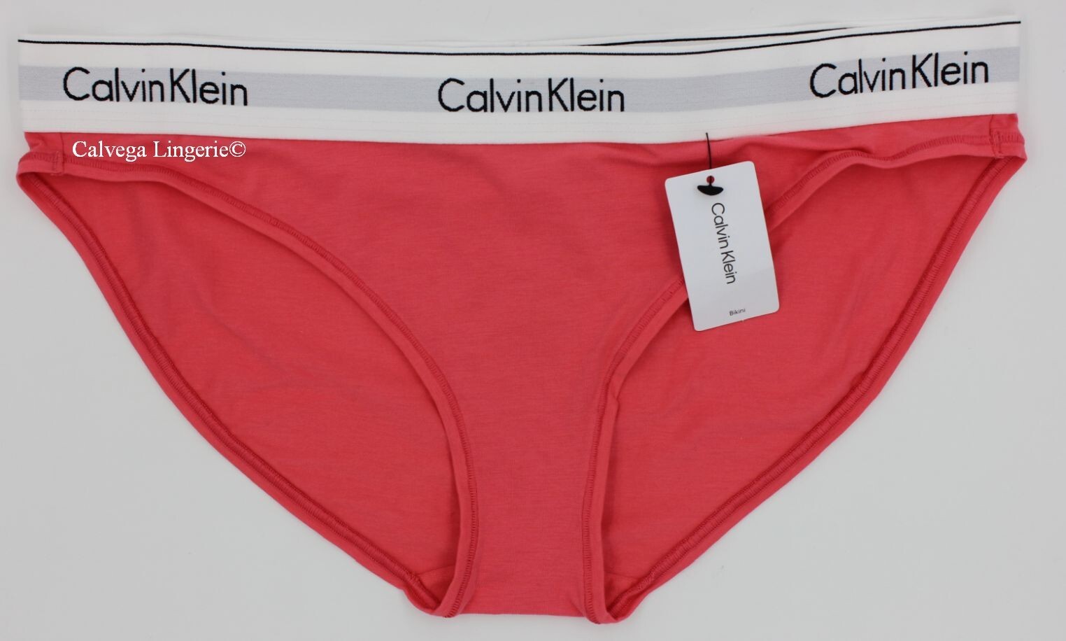 NWT Calvin Klein F3787 “Modern” Logo Cotton Bikini, Pink (661), XL