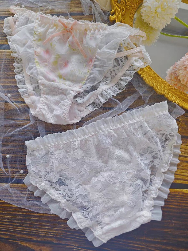 Lolita Girls Lace Floral Underwear Panties Briefs Bow Panty School Underpants