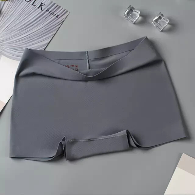 Ladies Boxer Panties Ice Silk Seamless Mid Waist Briefs Knickers Shorts 3 Pack