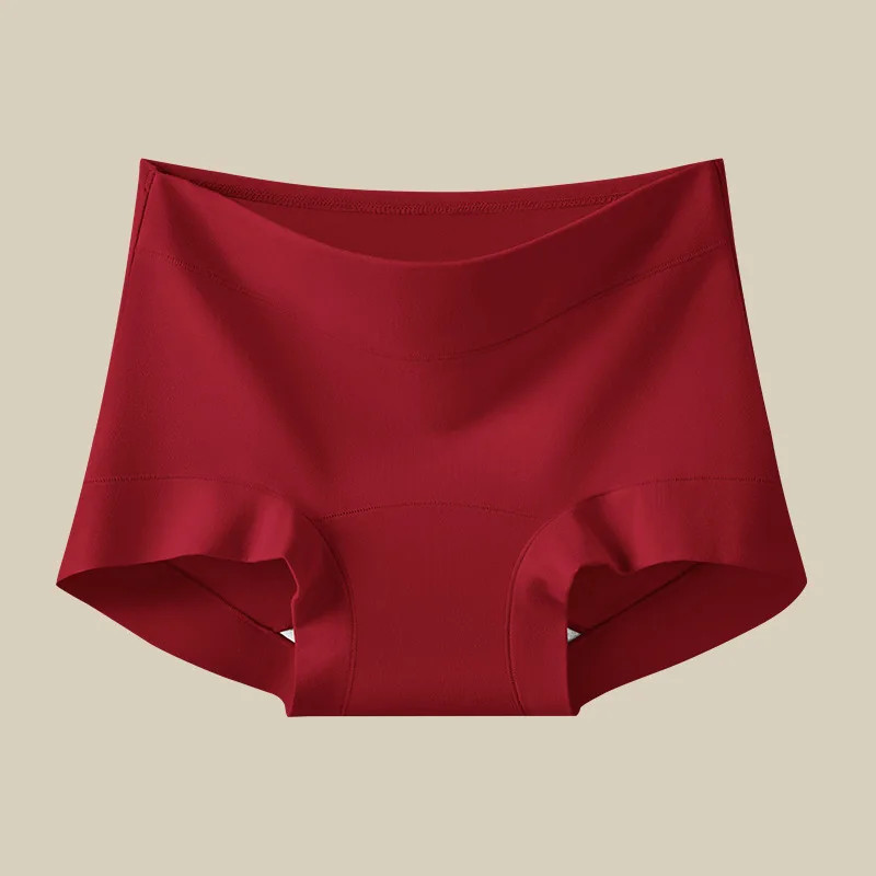 Mid Waist Cotton Panties Seamless Boyshort Solid Color Soft Underwear M-XXL